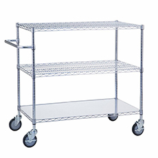 Portable & Adjustable Metal Wire Utility Cart - 18